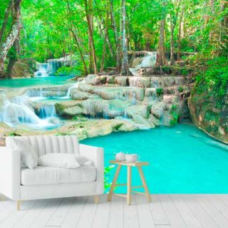 Green Forest and River Wallpaper Mural