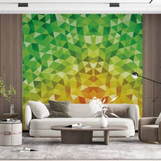 Indian Tri-Color Triangular Patterns Wallpaper for Wall