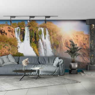 Serene Waterfall in Ocean Wallpaper Mural