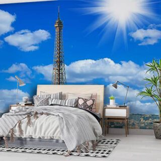 Eiffel Tower and Sunny Sky Wallpaper Mural
