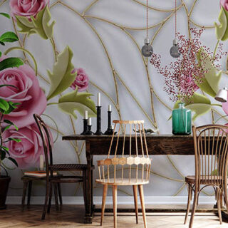 Autumn Pink Roses Wallpaper for Wall