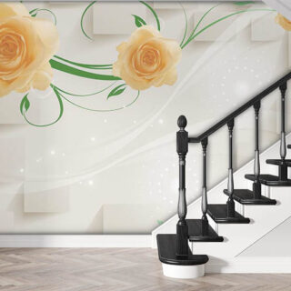 3D Yellow Roses Wallpaper for Wall