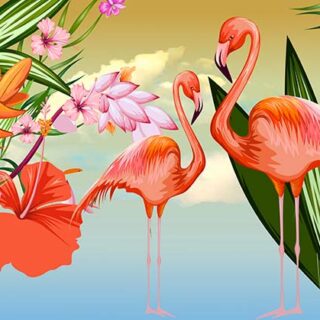 Beautiful Flamingos Scenery Wallpaper