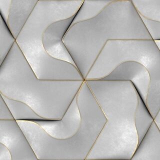 3D White and Gold Wallpaper for Living Room