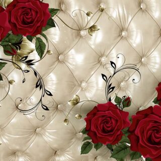3D Beautiful Wallpaper Of Red Rose On A Cushion Background for Living Room