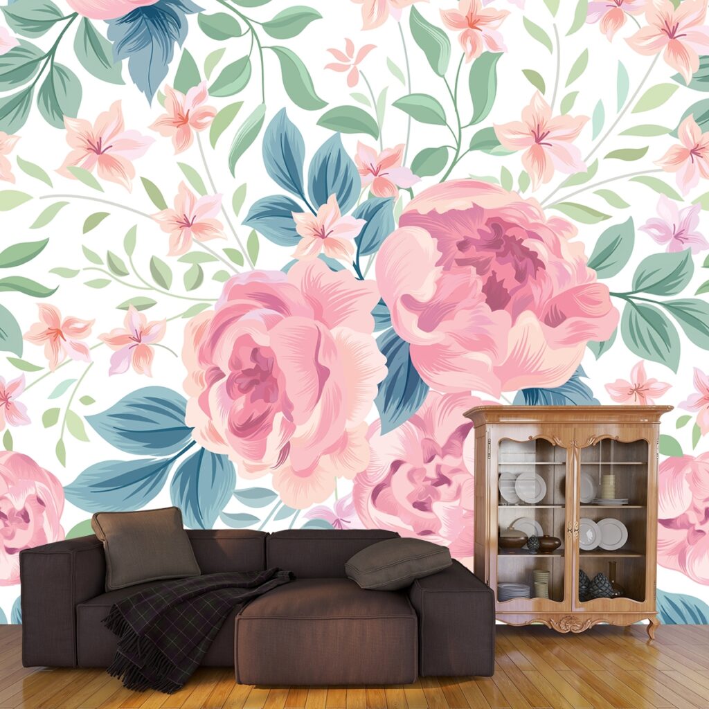 Beautiful Pink Roses Wallpaper for Wall - Magic Decor