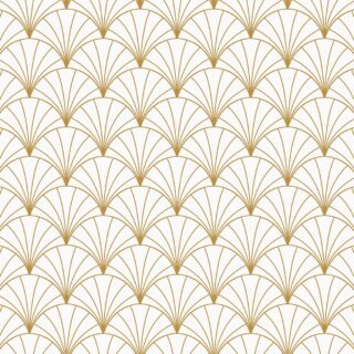 3D Bathroom Wallpaper - Pattern of orange and white fans