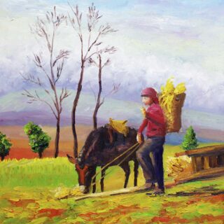 Serenity Strokes Living Room Wall Painting Wallpaper