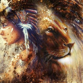 Lion Painting Wallpaper for Wall