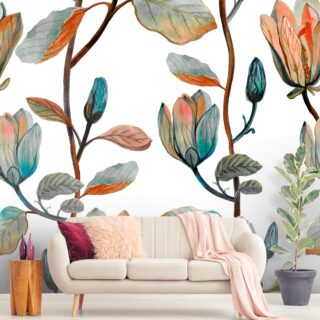 A Beautiful Floral Painting Wallpaper Mural