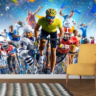 Sporty Athletes Wallpaper Mural