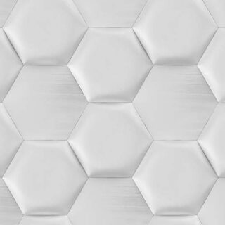 3D Dining Room Wallpaper of White Hexagon Pattern