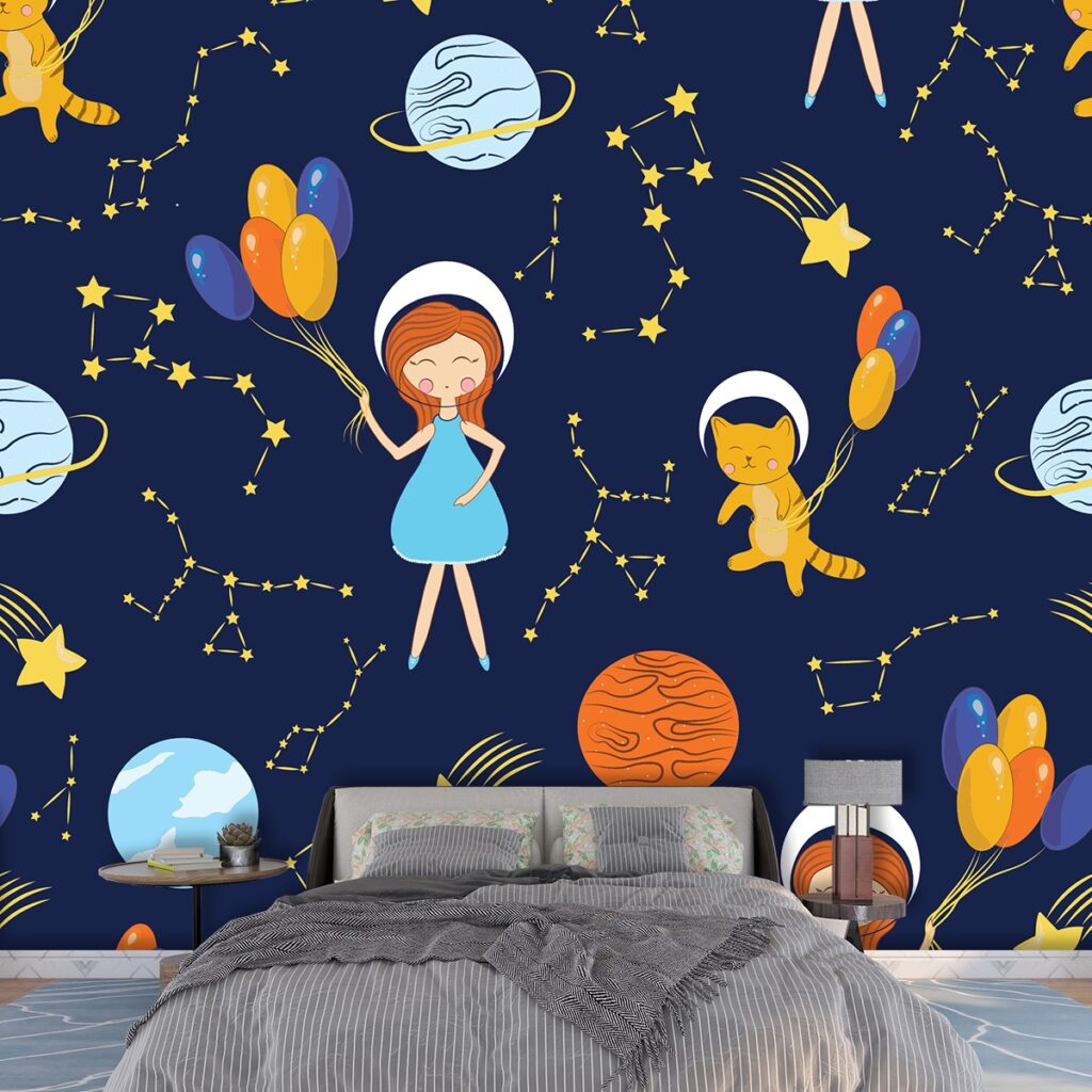 Kids Room Wallpaper - A pattern of cartoon characters