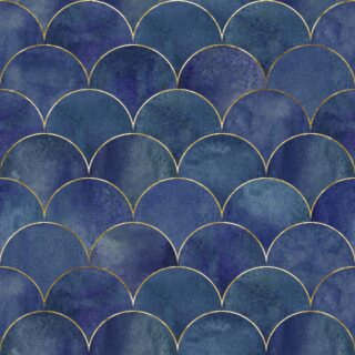 Fish Scale Pattern Guest Room Wallpaper