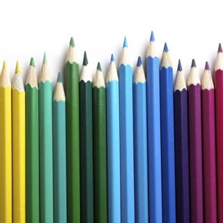 3D Dining Room Wallpaper of Group of Colored Pencils