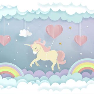 Little Pony Unicorn Kids Room Wallpaper