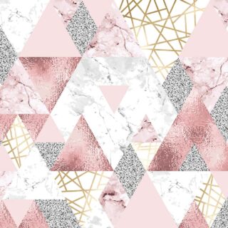 Romantic 3d Wallpaper for Bedroom Walls, Pink and silver triangles and triangles