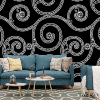 Bold Black and White Pattern Wallpaper