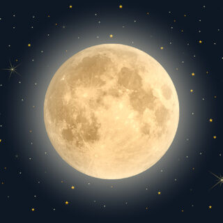 Full moon and stars wallpaper for walls