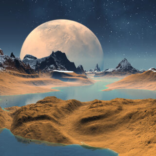 3D moon landscape wallpaper for walls
