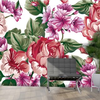 A Wallpaper for Walls of Beautiful Spring Flowers