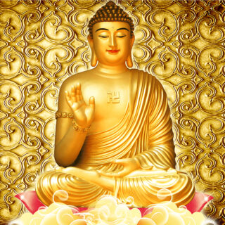 3D Buddha Gold Wallpaper for Home