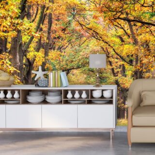 Leafy Lane Landscape Wallpaper Mural