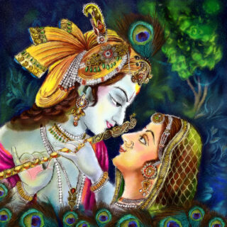 Radha Krishna Mural Wallpaper