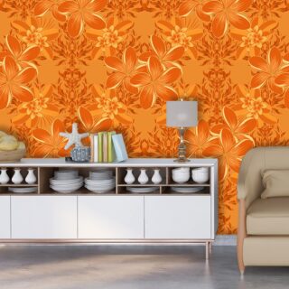 Beautiful Orangish Yellow Mural Wallpaper