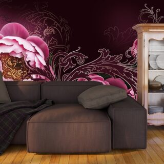 3D Pink Peonies Design Wallpaper