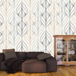 Classy Geometric Leafscape Design Wallpaper