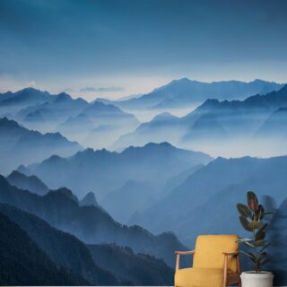Pahadiyan, Mountain Range with Fog Wallpaper for Wall