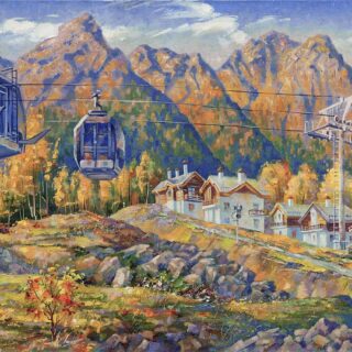 Gondolas in the Mountains Wallpaper