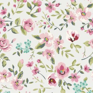 Pink Floral Meadow Wallpaper Mural
