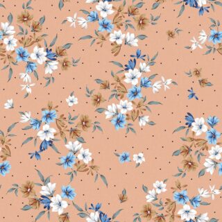 White and Blue Floral Wallpaper Mural