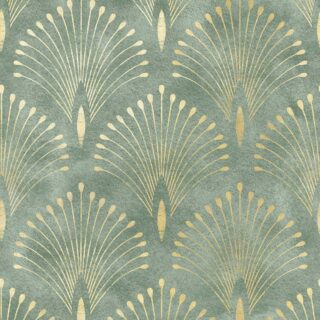 Teal Art Deco Wallpaper for Wall