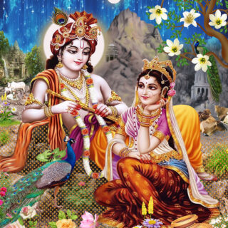 Radha Krishna Home Decor Wallpaper
