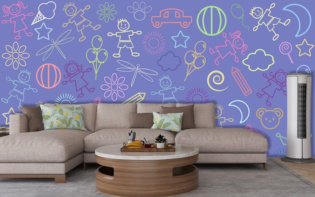 Children Drawings Kids Room Wallpaper