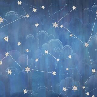 Blue Cloud and Stars Wallpaper for Walls