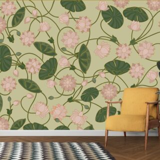 Beautiful Lotus Blooms Wallpaper Mural
