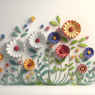 Multi Coloured 3d Flowers wallpaper