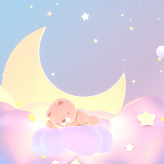 Cute Sleeping Teddy Wallpaper for Kids Room