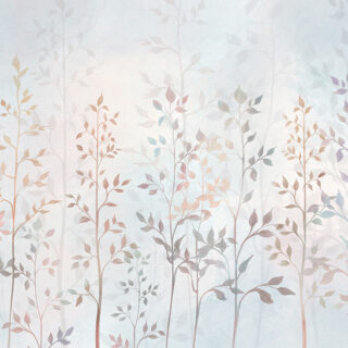 Hazebloom, Ethereal Faded Stem and Leaf Pattern Wallpaper
