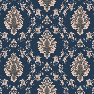 Blue Damask Pattern Wallpaper for Walls
