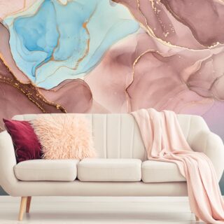 Blue and Brown Marble Wallpaper, Marble Wall Mural