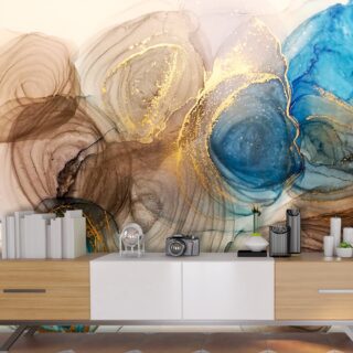 Blue and Brown Marble Wallpaper, Marble Wall Mural