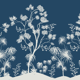 Blue Chinoiserie Wallpaper for Walls