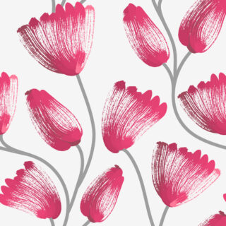 Pink Floral Art Wallpaper Mural