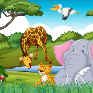 Cute Animals Cartoon Wallpaper for Wall