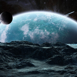 A planet and moon wallpaper